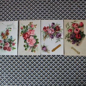 Lot 6 CARTES postales anciennes de fêtes (sainte Catherine, Saint Nicolas...) des années 1950/60, fleurs (CP08)