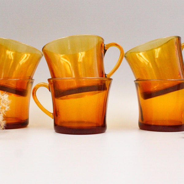 2 Plats de service ovales Duralex en verre ambré fumé orange brun