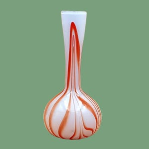 VASE boho opal white orange vintage 1980