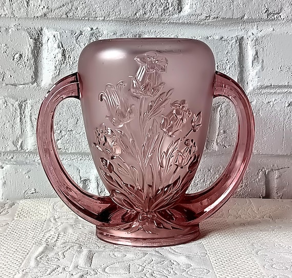 VERELYS Art Deco vintage purple VASES, "Les Campanules" model