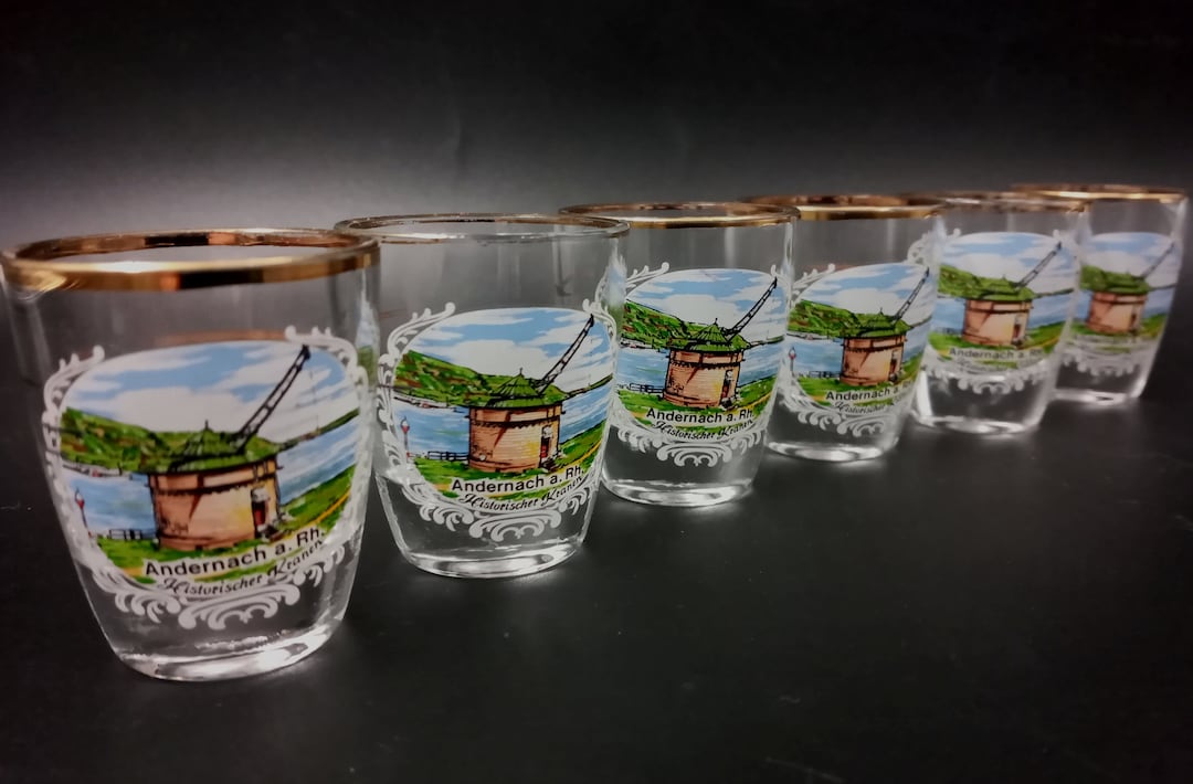 6 Liqueur GLASSES, 6 Small Shot Glasses Mill Pattern Etsy