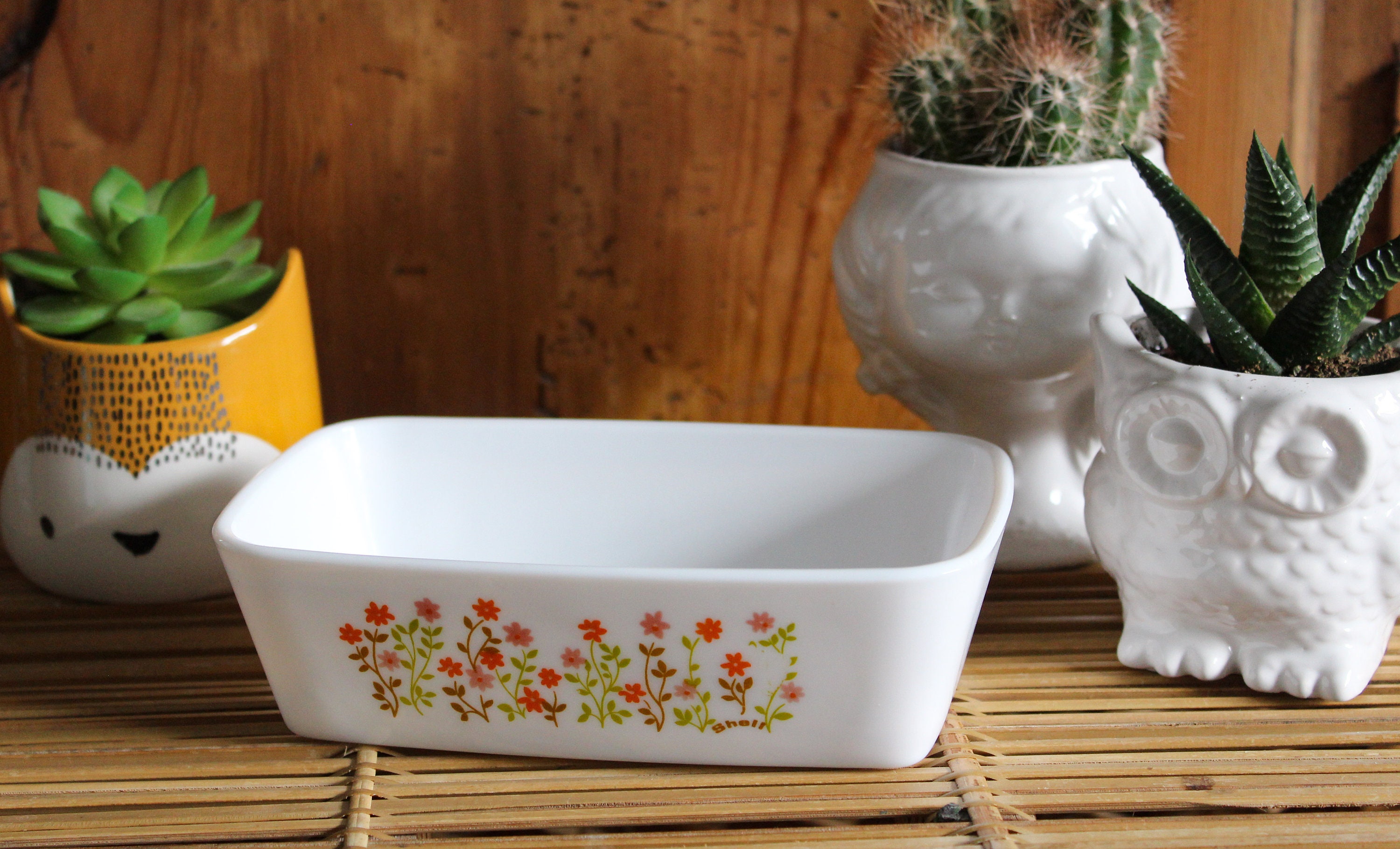 Beurrier Arcopal , Ramequin en Opaline, Objet Promotionnel Shell Années 70