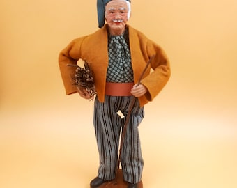 SANTON Français homme portant fagot, grande taille, Figurine Made In France