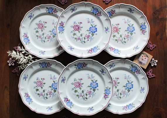 6 dinner plates in earthenware Orchies Moulin des Loups Vintage "Auvergne" model