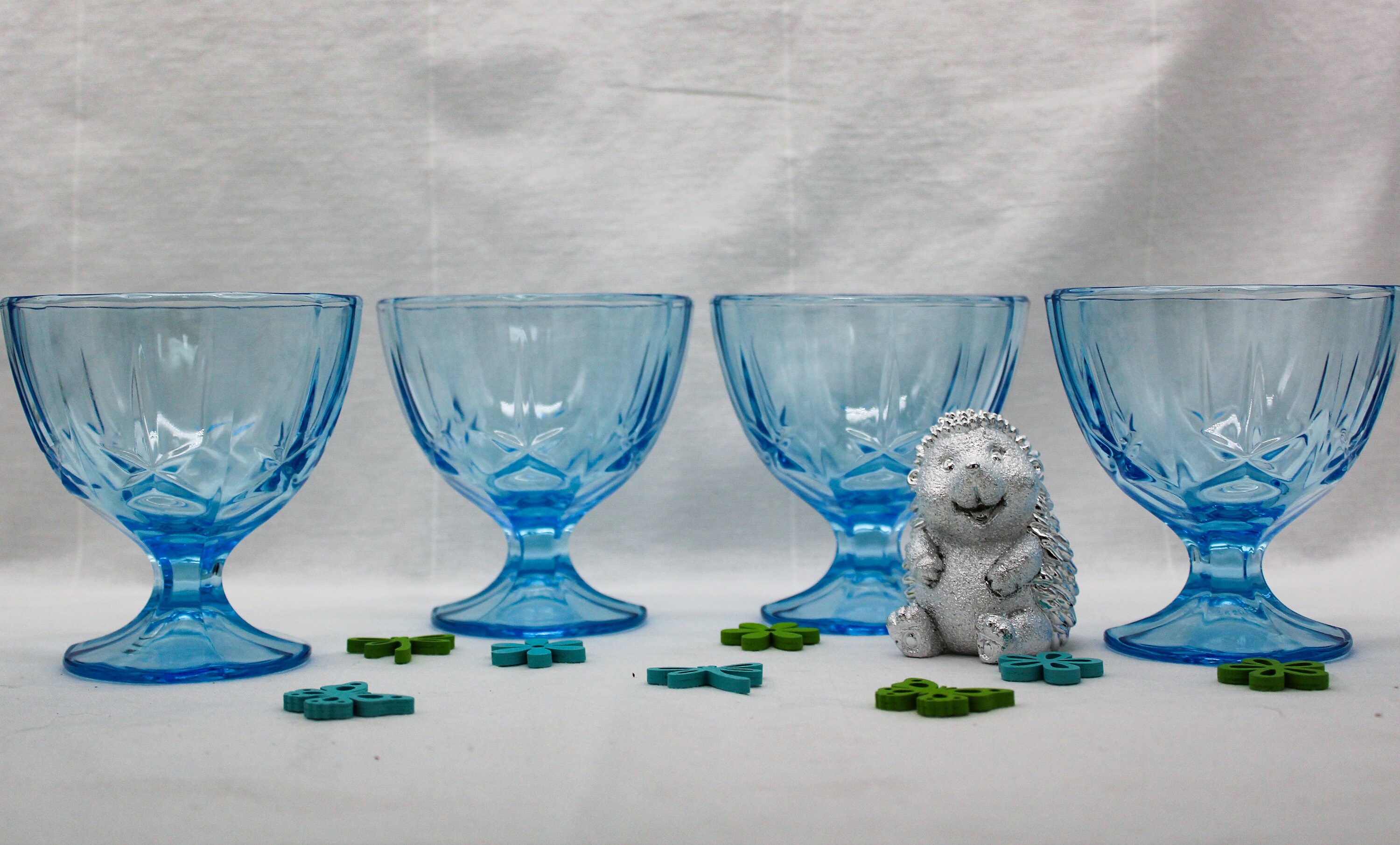 4 Coupes à Glace Verre Bleues, Coupes Dessert France Luminarc