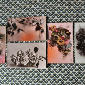 Lot 5  CARTES postales anciennes de fêtes (sainte Catherine, Saint Nicolas...) des années 1940/50, fleurs, floral (CP05)