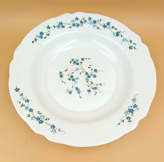 2 Arcopal blue flower VERONICA vintage re-edition plates