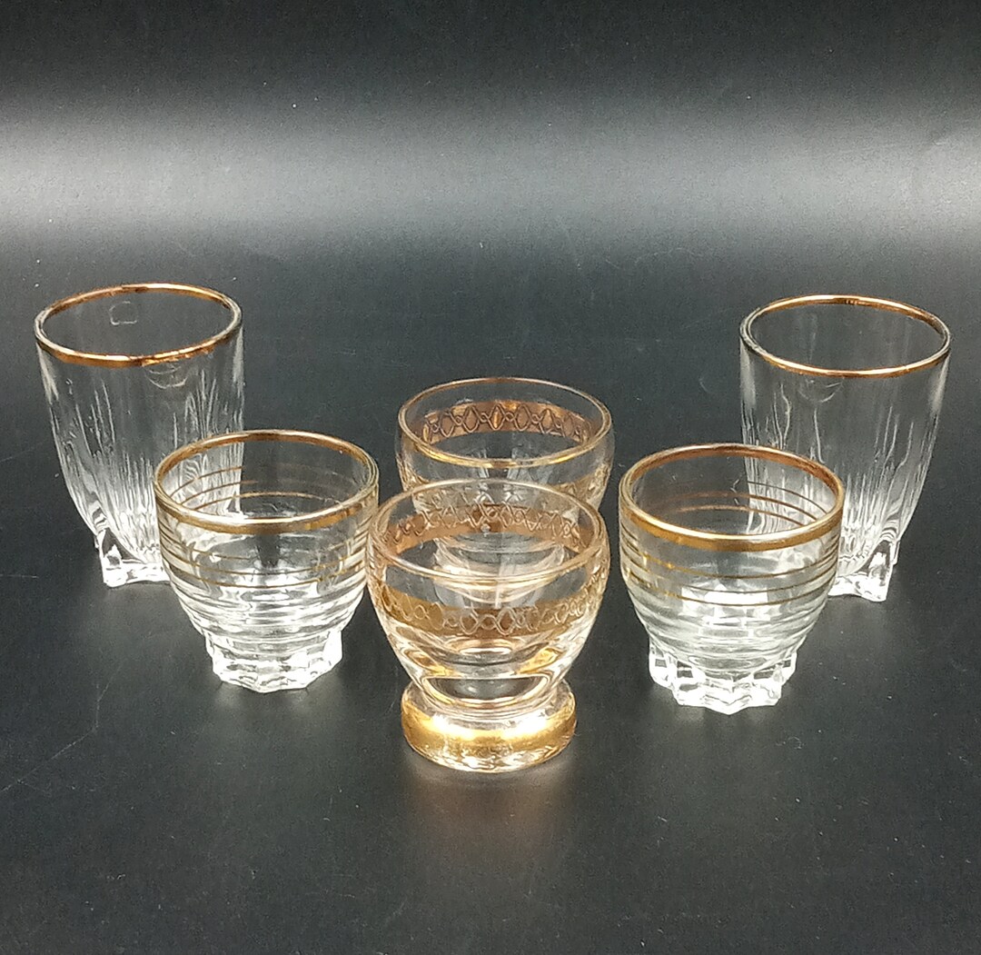 6 Pretty Vintage Liquor GLASSES Assorted From the 40s/50s Etsy