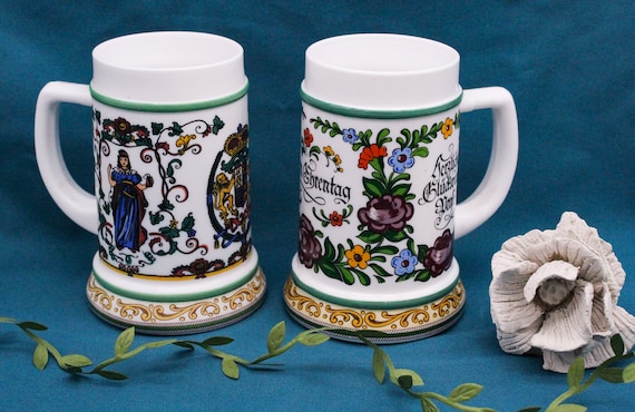 Vintage german beer mug in opaline