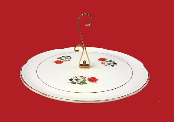 CHEESE BOARD moulin des loups flower decor, serving dish with floral motif