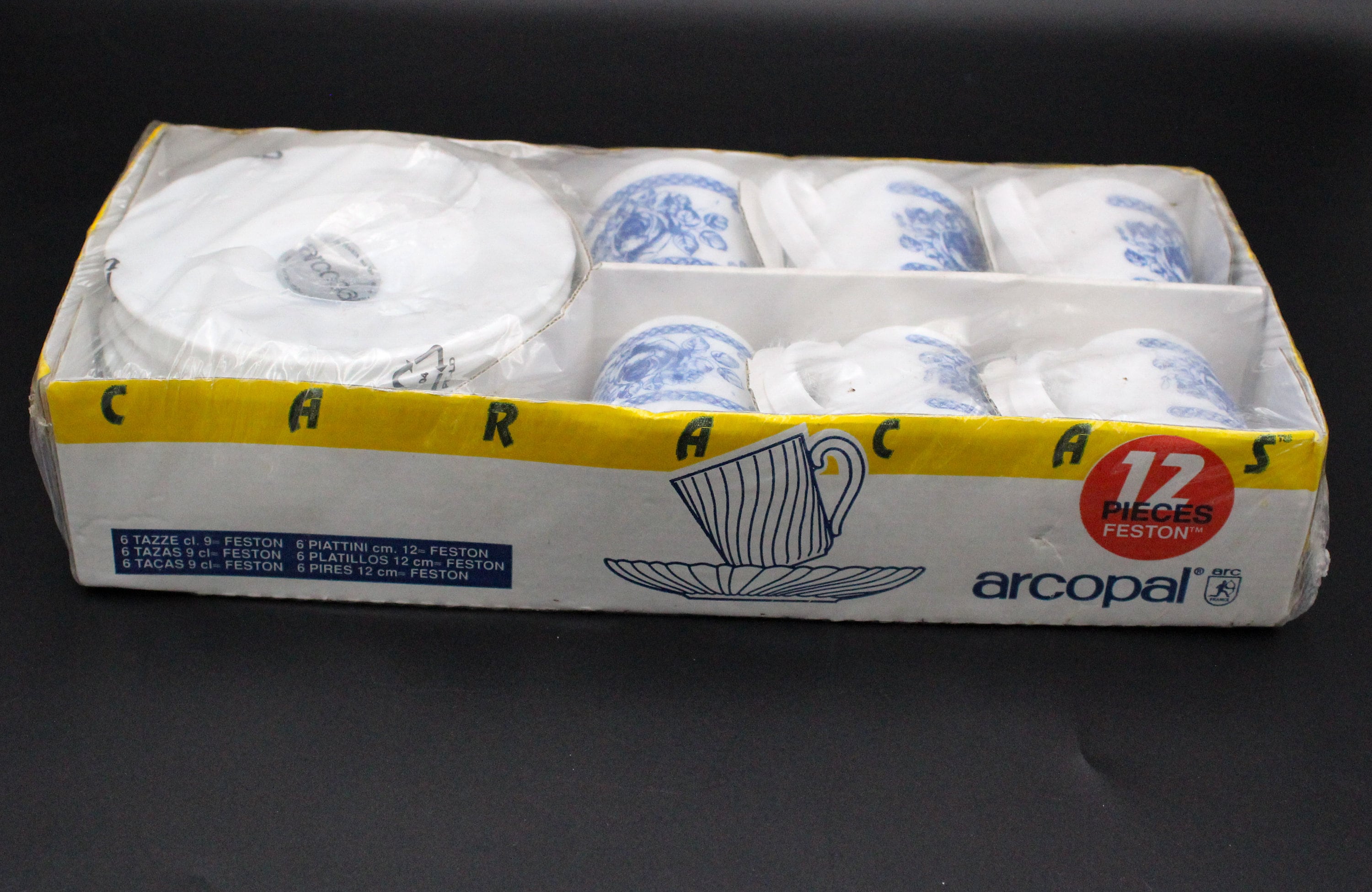 6 Tasses à Expresso Arcopal Décor Caracas France Vintage