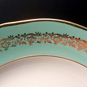 6 ASSIETTES plates françaises vintage, porcelaine Céranord Saint-Amand, Phoenix sur une branche fleurie image 5