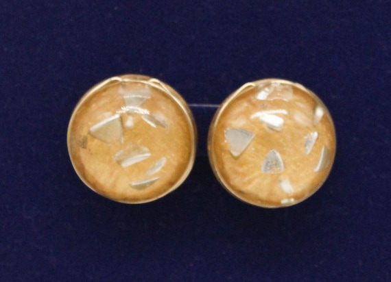 Marc Labat vintage 80s enameled gold EAR CLIPS