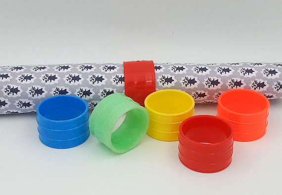 Vintage 1970s multicolor napkin rings