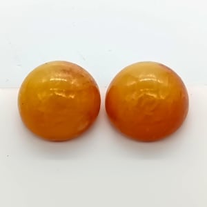 EAR CLIPS vintage clips lucite resin amber dome