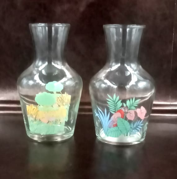 2 vintage ALPAC glass water carafes, 1980s/90s