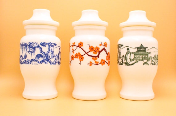 Apothecary jar, 3 models to choose from, Ariel White Opaline jar