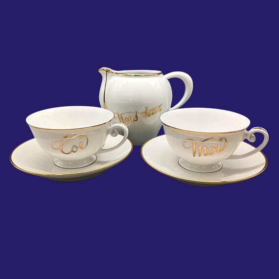 Coffee/tea service You and Me, Us Two, B.F.L porcelain France