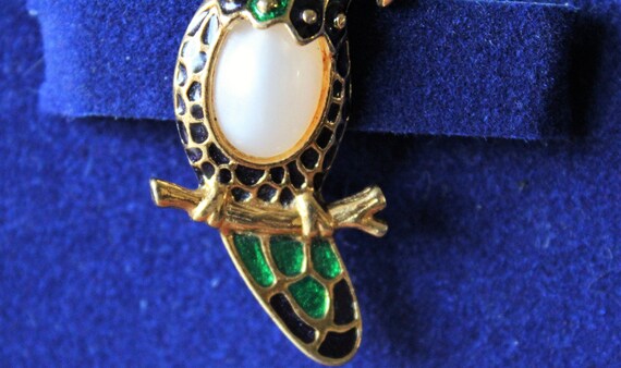 Broche Vintage Années 1960 Fleur émaillée Et Diamants En