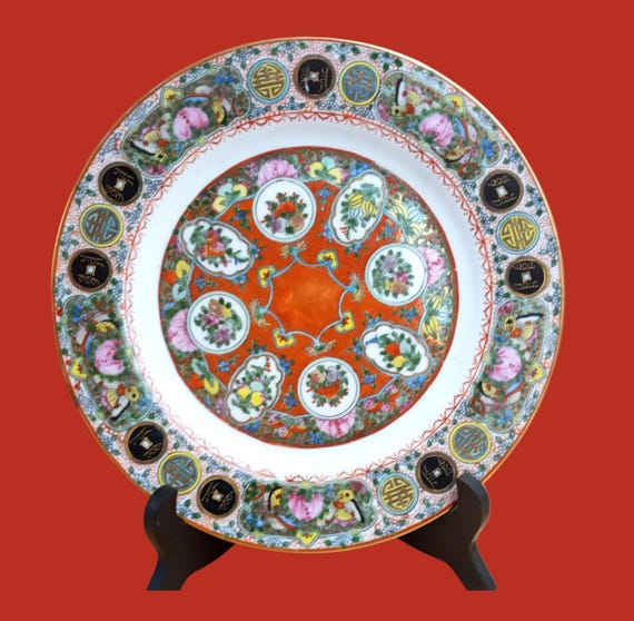 PLATE vintage porcelain hand painted china, wall plate