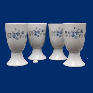 2 vintage white MAZAGRANS with floral decoration, Bareuther Bavaria Germany