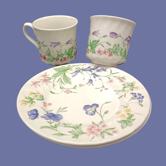 DUO Vintage Crown Clarence Breakfast Set, Made in England by Churchill China