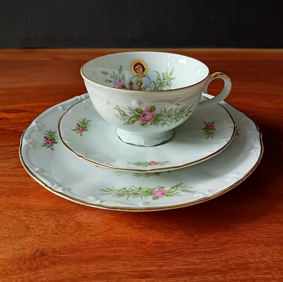 BAREUTHER White Porcelain Communion SET Waldsassen Bavaria Germany