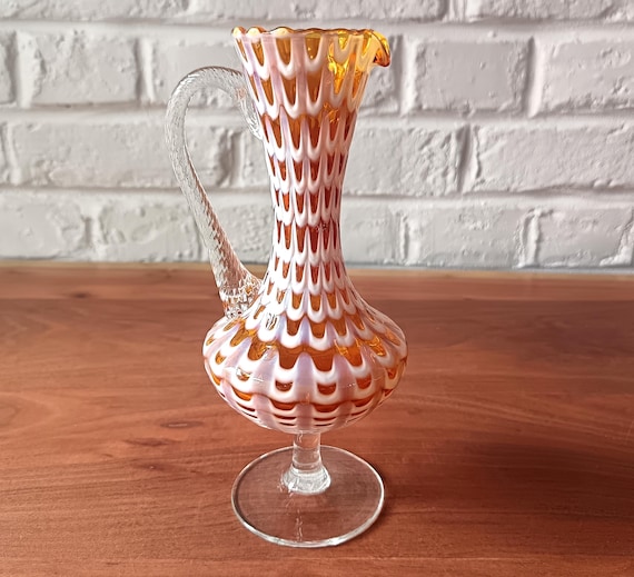 Vintage Murano style amber glass vase