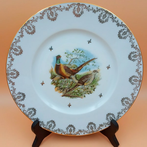 6 ASSIETTES plates vintage décor gibier, Porcelaine de Limoges LP  France