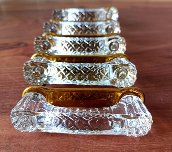 5 beautiful antique glass handles