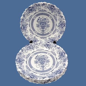 6 ARCOPAL French opaline hollow PLATES, HONORINE pattern