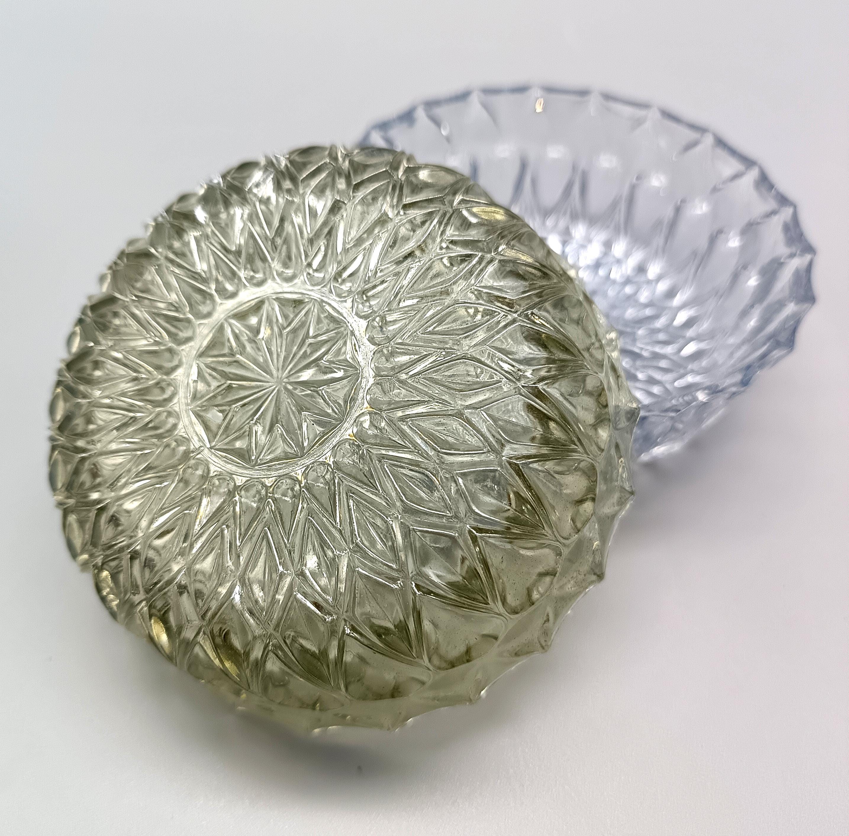 Lot De 6 Ramequins Anciens En Verre Transparent – Forme De Feuille