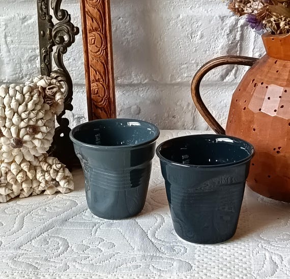 2 Revol Espresso Cups, colored, crumpled porcelain cup