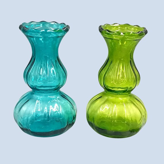 Pretty vintage VASE in turquoise blue or green colored glass