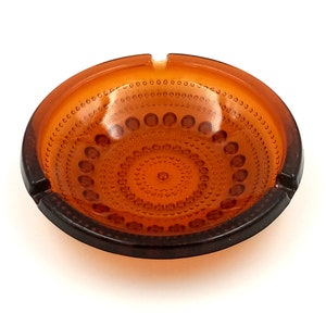 Vintage amber glass ASHTRAY Luminarc Casino model