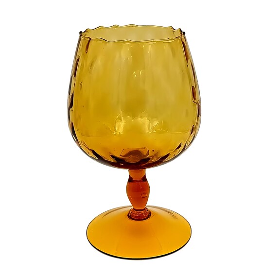 VASE decorative retro pedestal brandy balloon, vintage goblet vase, Blown glass vase Italy