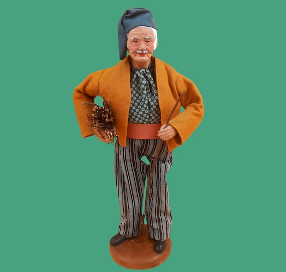 SANTON French man carrying bundle, large size, Figurine Made In France