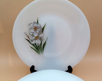 Lot de 6 assiettes semi creuses arcopal décor narcisses - Arts de la table