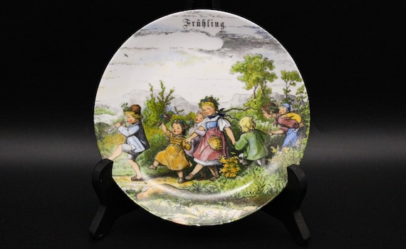 Small wall plate with spring landscape design, Seltmann Weiden Germany