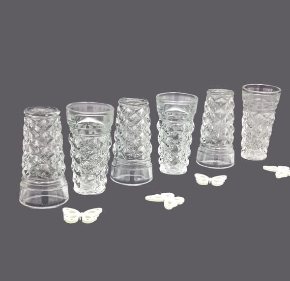 5 or 6 vintage thick glass liqueur GLASSES Italy