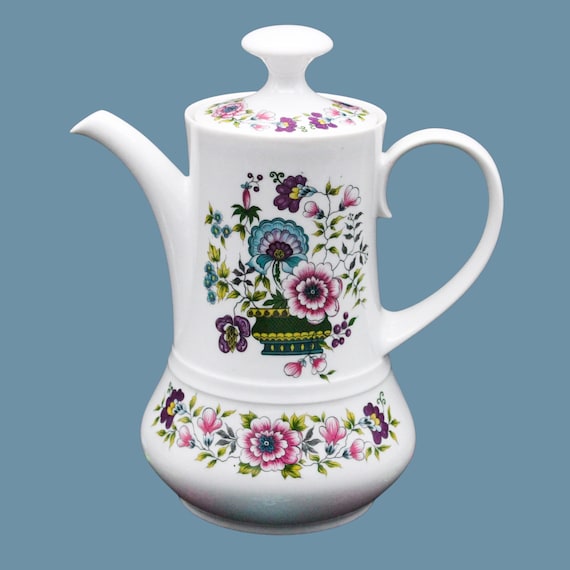 COFFEE POT Saxon porcelain vintage floral pattern Winterling Marktleuthen Bavaria