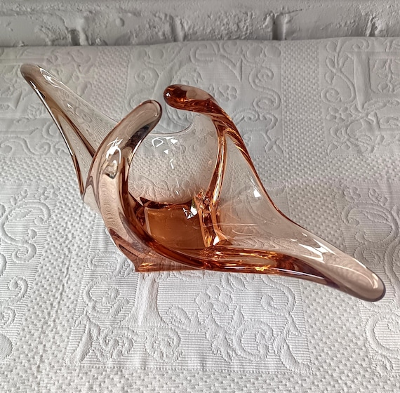 Small vintage colored crystal cup, Bayel style
