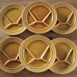 6 Retro Fondue Plates, 70s, France, Raclette, Tapas, Barbecue