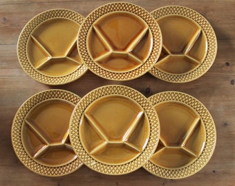 6 Retro Fondue Plates, 70s, France, Raclette, Tapas, Barbecue