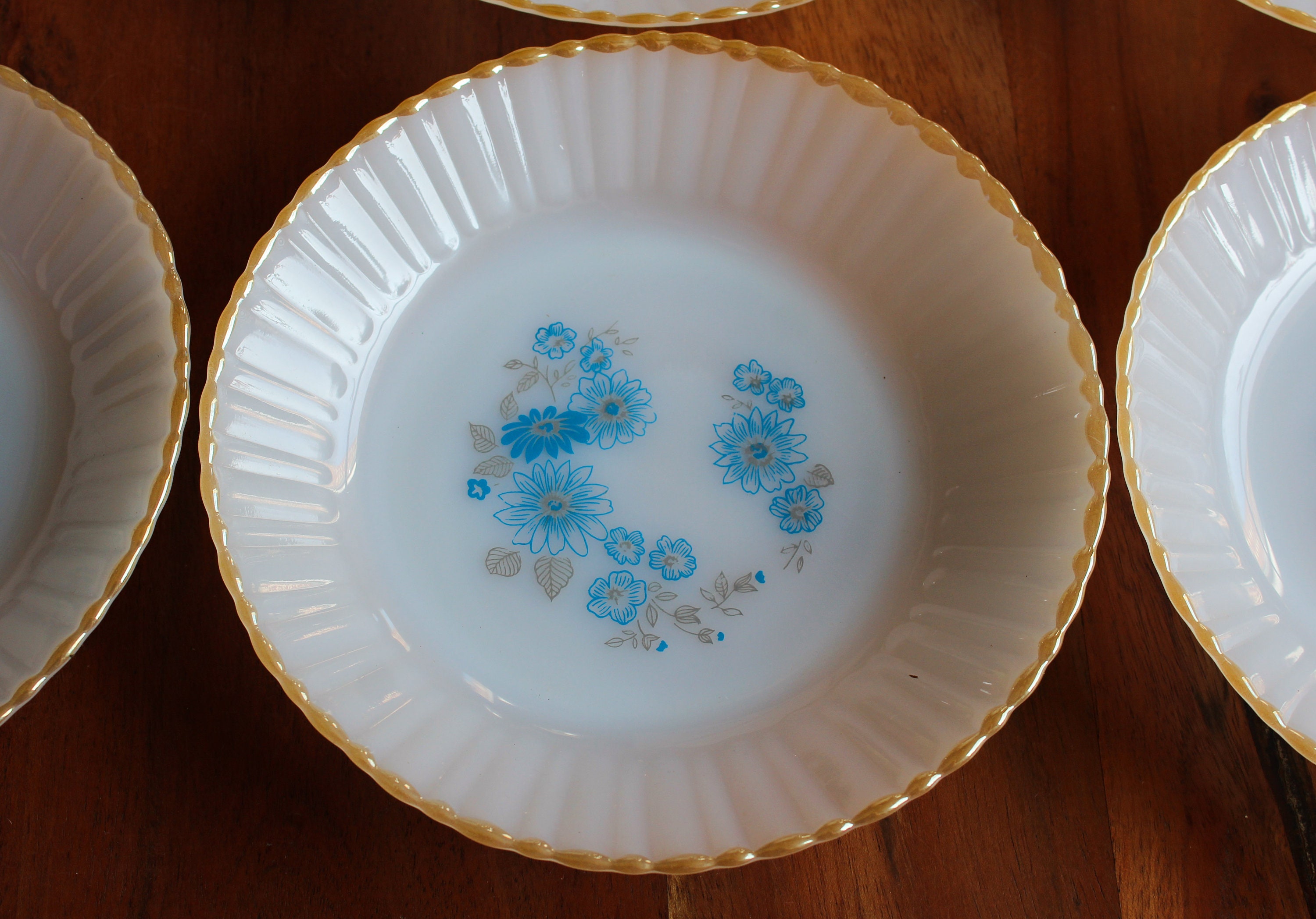 Buy 6 TERMOCRISA HOLLOW PLATES in White Opaline Decorated With Mexican Flowers Online in India Etsy