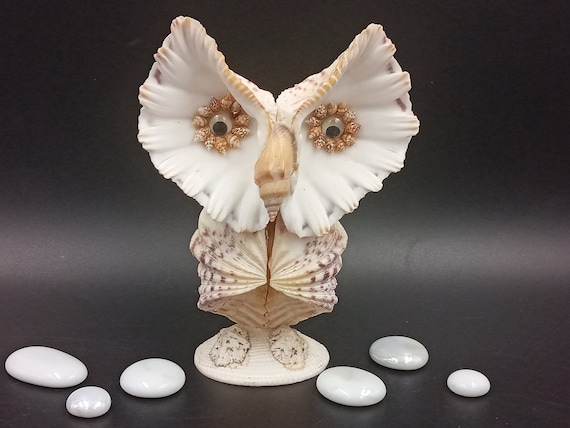 Vintage shell FIGURINES, beach art, kitsch
