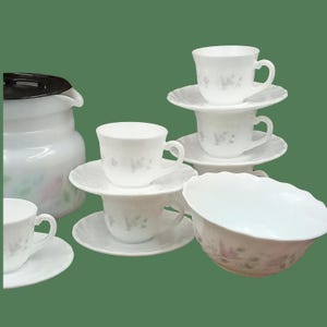 コーヒージャグ、花柄のヴィンテージアルコパルカップ