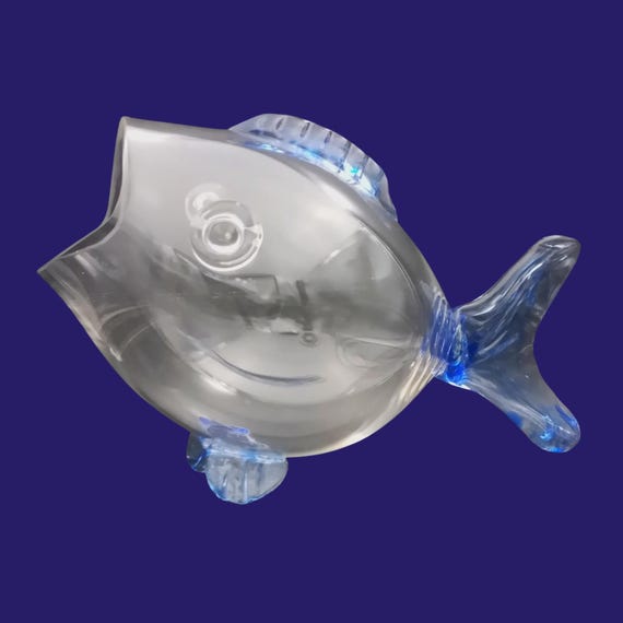 Vintage clear glass candy fish, jar, terrarium