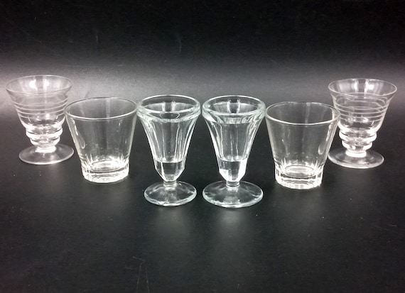 6 mismatched vintage LIQUEUR GLASSES to give a modern touch to your table!