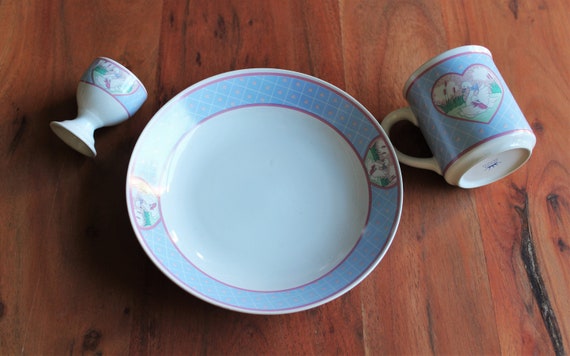 Children's trio BREAKFAST vintage ceramic